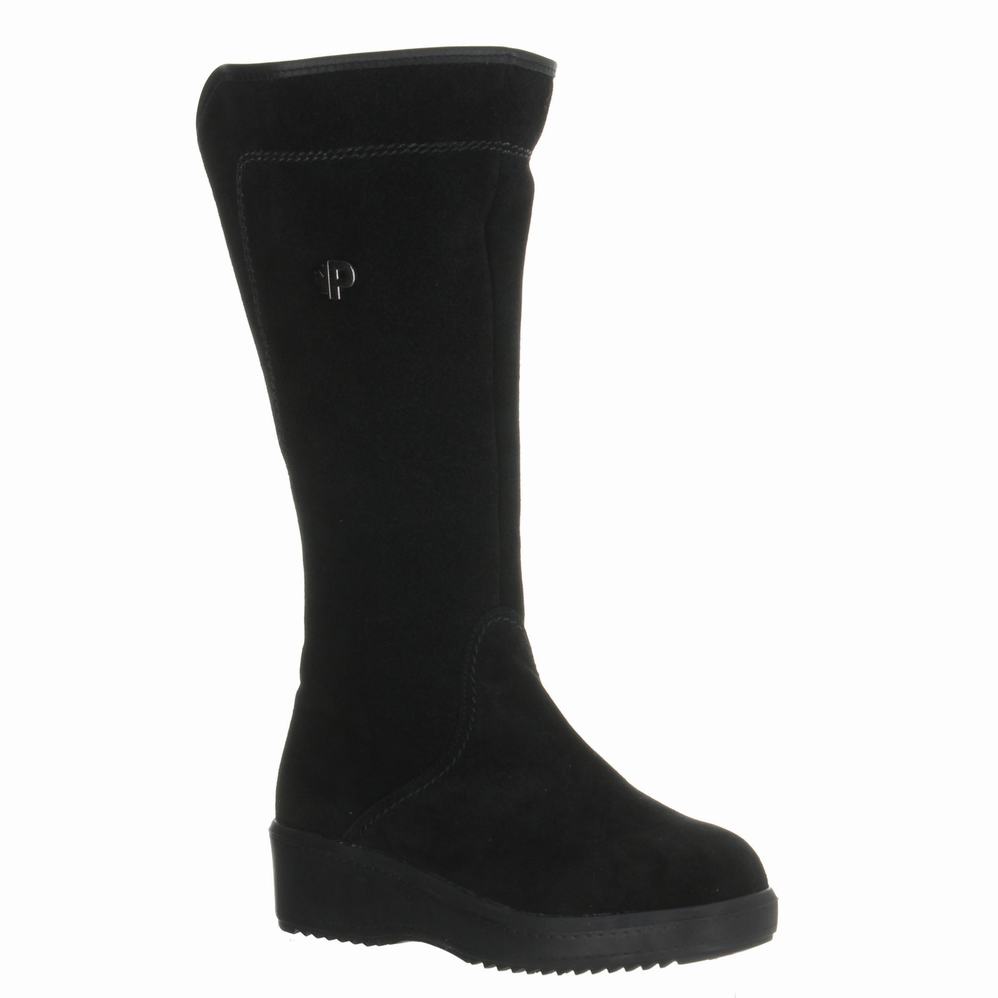 Pajar Lisa A Suede Ice Gripper Snowboots Dames Zwart | DUO155DT