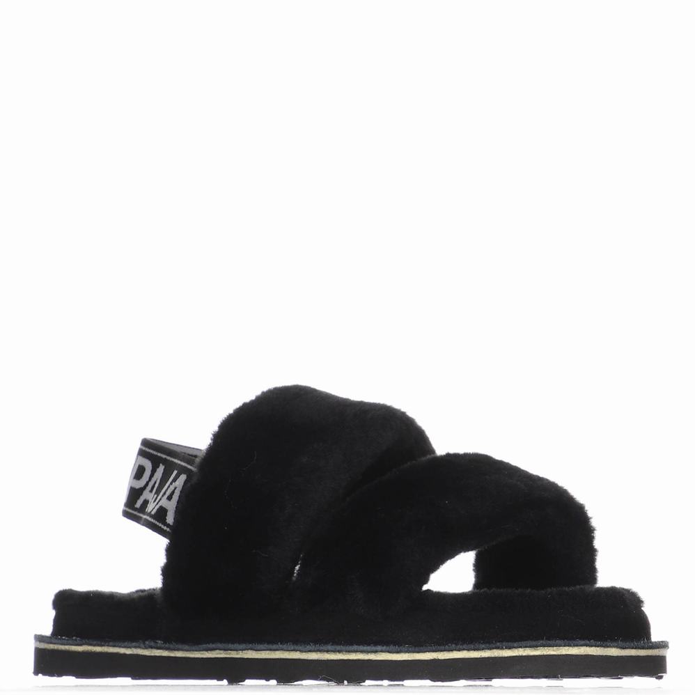 Pajar Mara Strap Slippers Dames Zwart | ZNN6067SJ