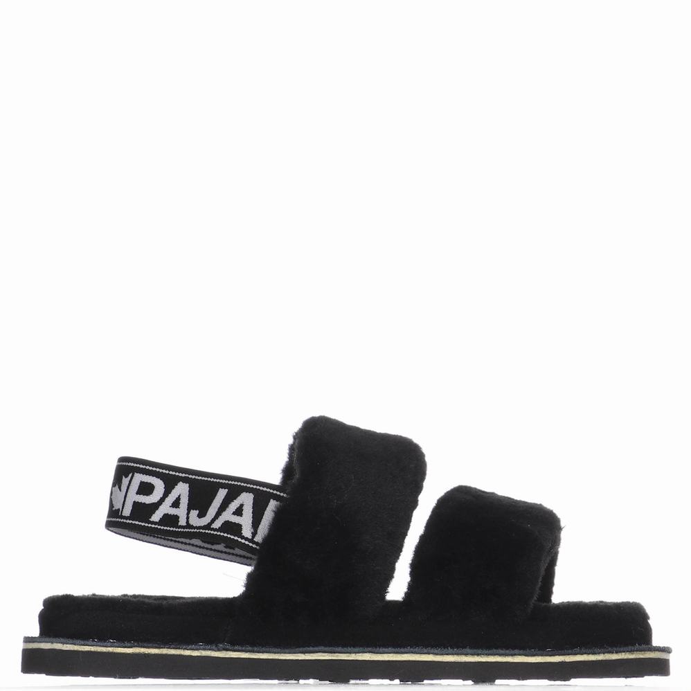 Pajar Mara Strap Slippers Dames Zwart | ZNN6067SJ